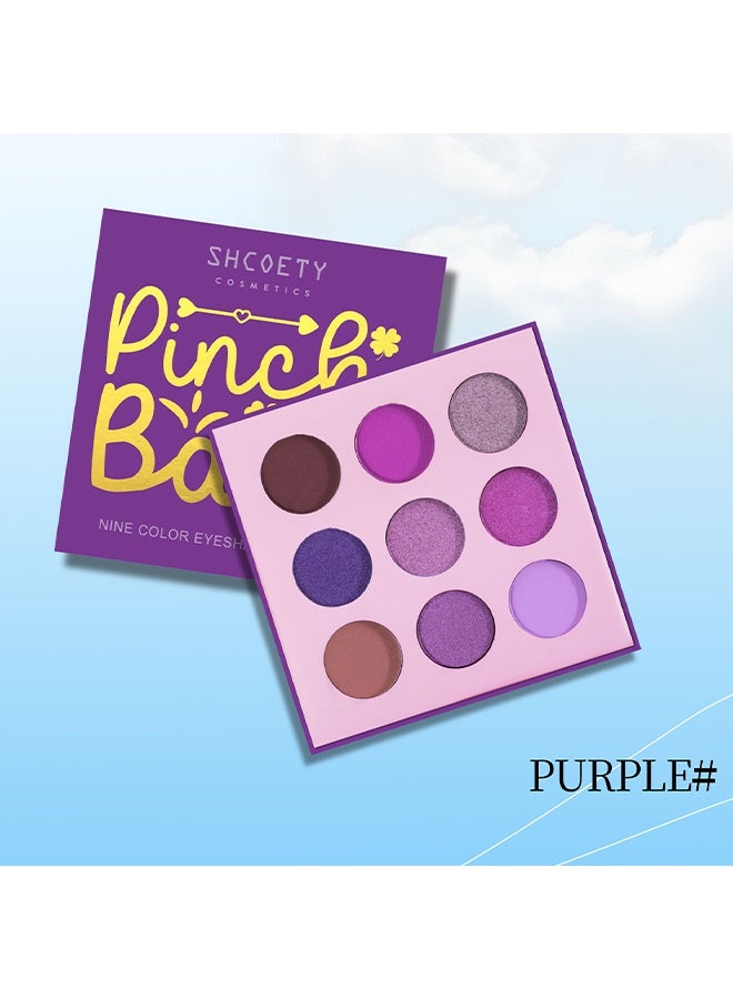 SHCOETY Nine Color Eyeshadow Palette, 9 Colors Purple Eyeshadow Palette High Pigmented Blendable Matte & Glitter Shimmer Finishes, Long Lasting Mauve Eye Makeup for Party - Image 2